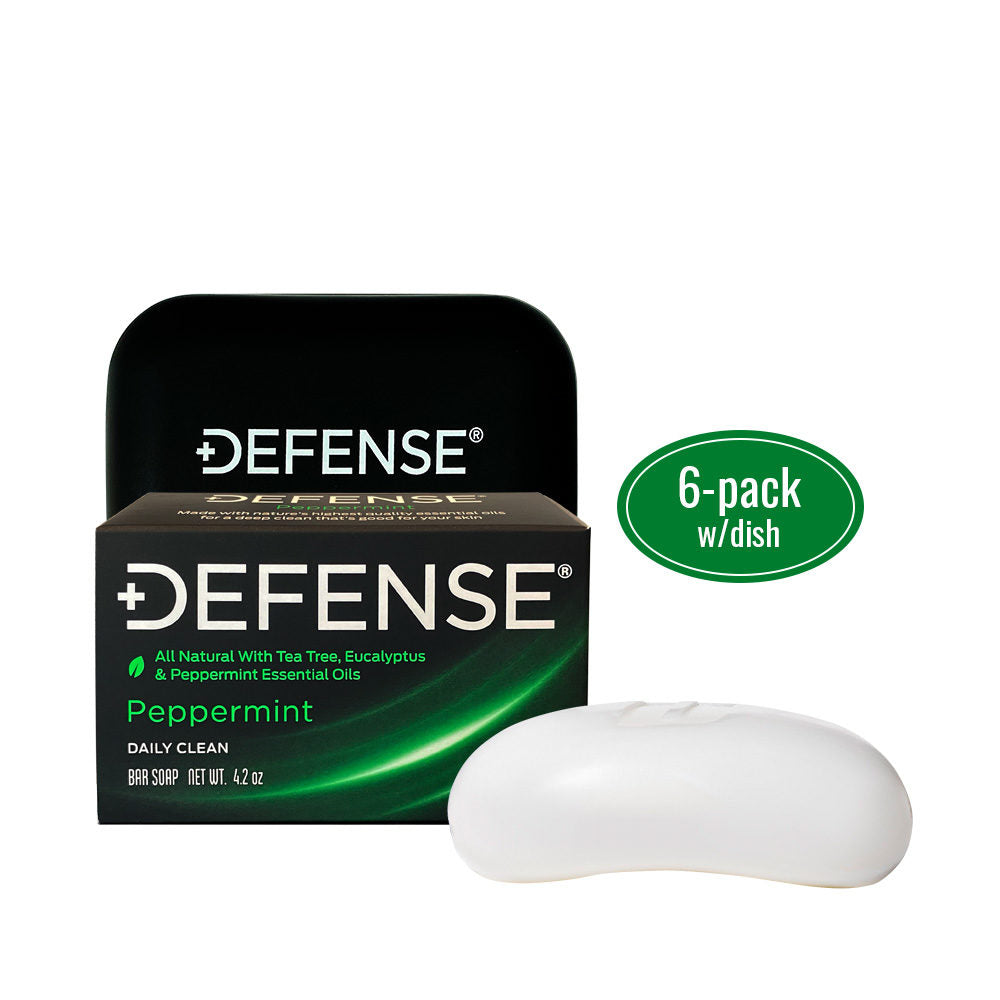 6 x Peppermint Defense Soap Bars & Soap Dish
